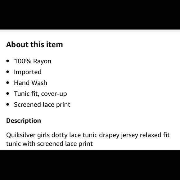 Quicksilver tunic top - Picture 5 of 5